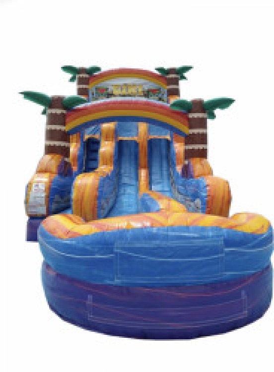 18' Tiki Plunge Dual Lane Water Slide