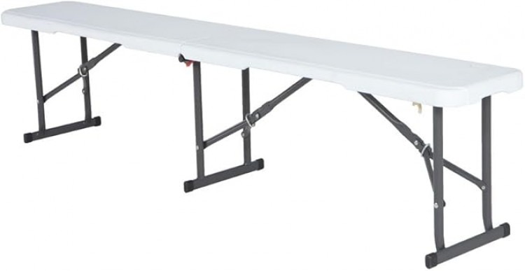 White 6' Folding Bench