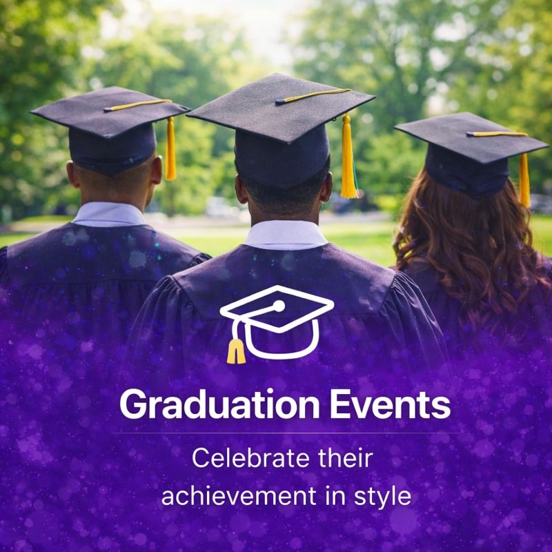 Graduation event rentals in Atlanta