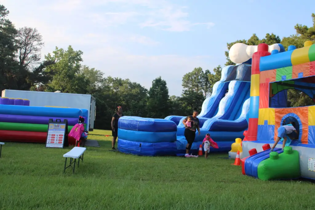 School field day bounce house rentals with water slides and inflatables in Atlanta GA
