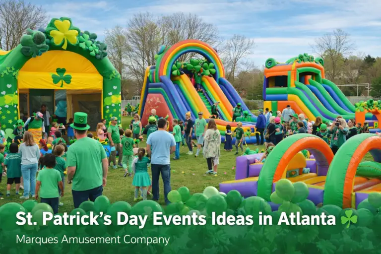 St. Patrick’s Day events with inflatable games and bounce houses in Atlanta by Marques Amusement Company