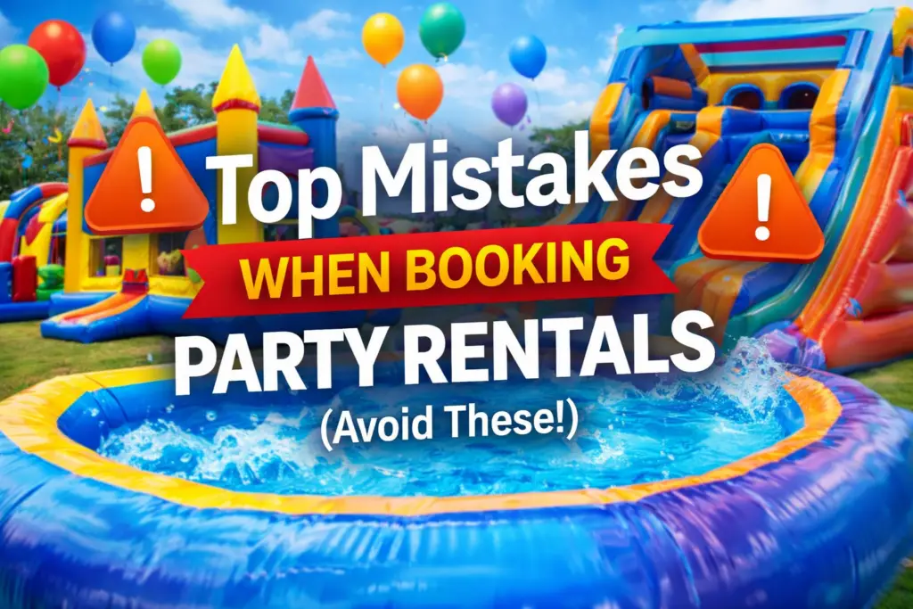 Top mistakes when booking party rentals with bounce houses and water slides in Atlanta