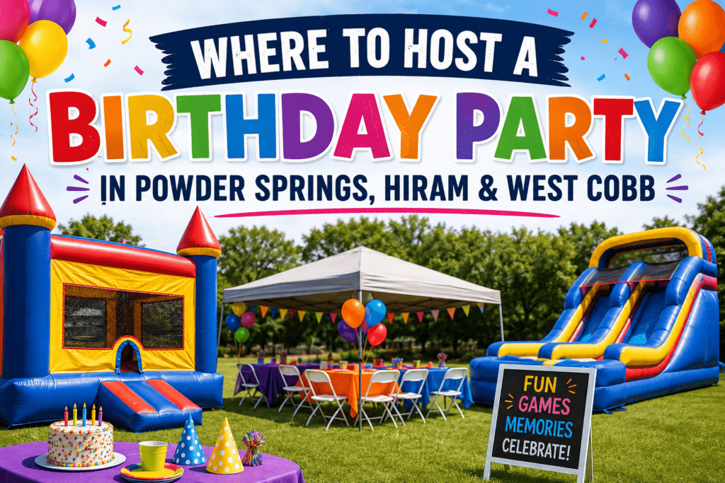 Birthday parties in west cobb setup.
